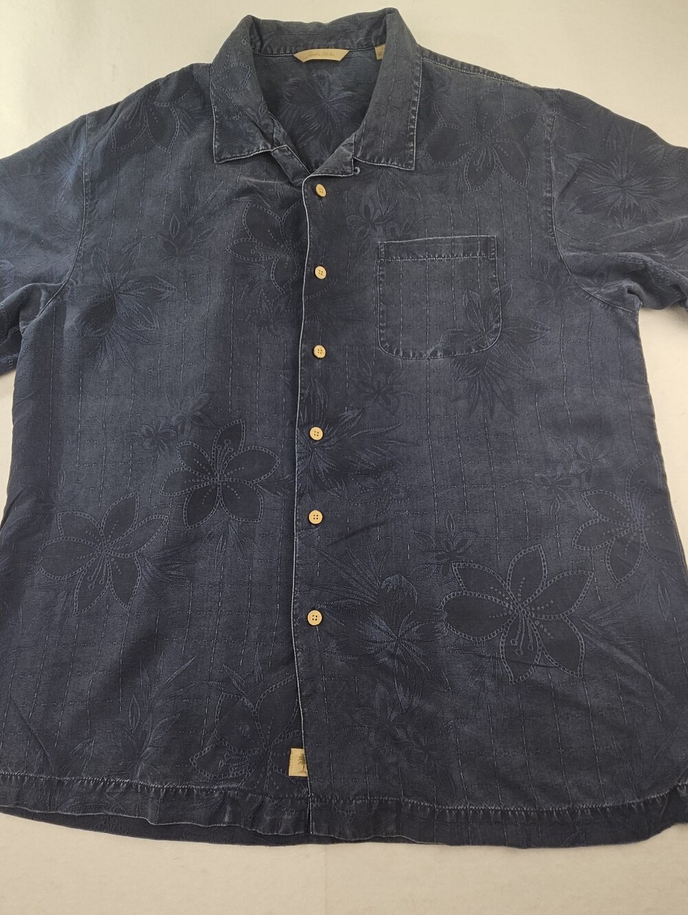 Paradise Collection Men's Blue Hawaiian Button Down Shirt 100% Silk Size XL